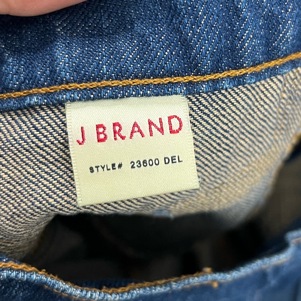 J Brand Flare Jeans Dark Wash Mid Rise 70’s Retro No Pockets Size 27 - Picture 10 of 12